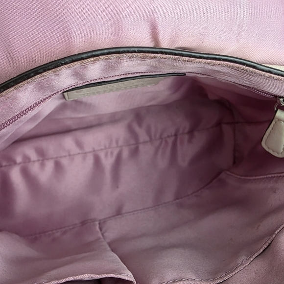 Coach Poppy Eyelet Leather Satchel Crossbody Bag Cream White Purse - Picture 5 of 12